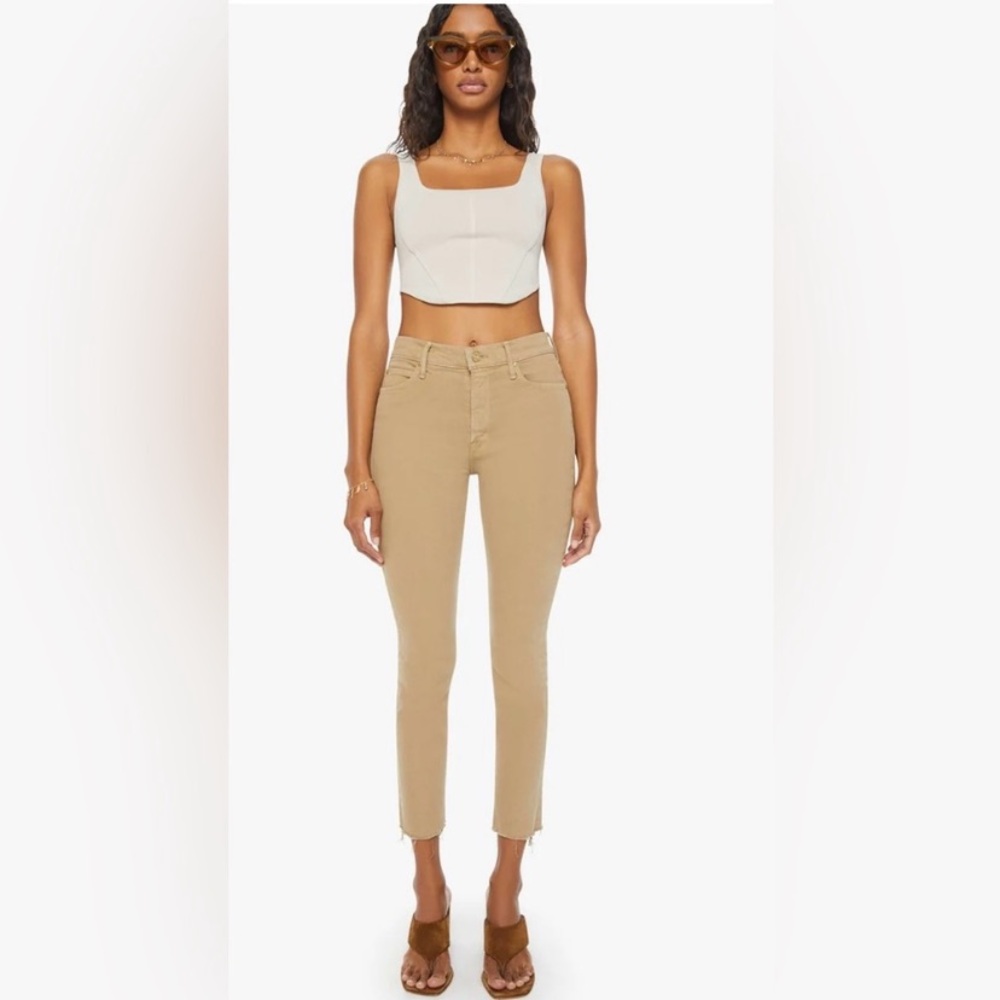 Mother Mid Rise Dazzler Ankle Fray Prairie Sand 26 - Picture 2 of 15